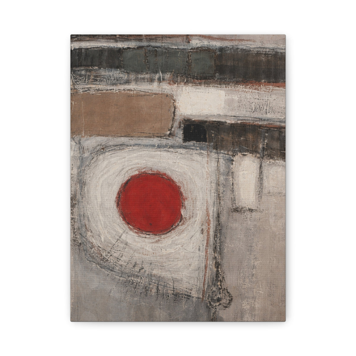 Abstract Red Circle Matte Canvas Wall Art