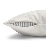 Striped Faux Suede Pillowcase — Neutral Modern Square Cushion Cover