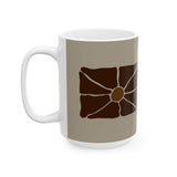 Earthen Bloom Mug - Neutral Brown Abstract Ceramic Mug