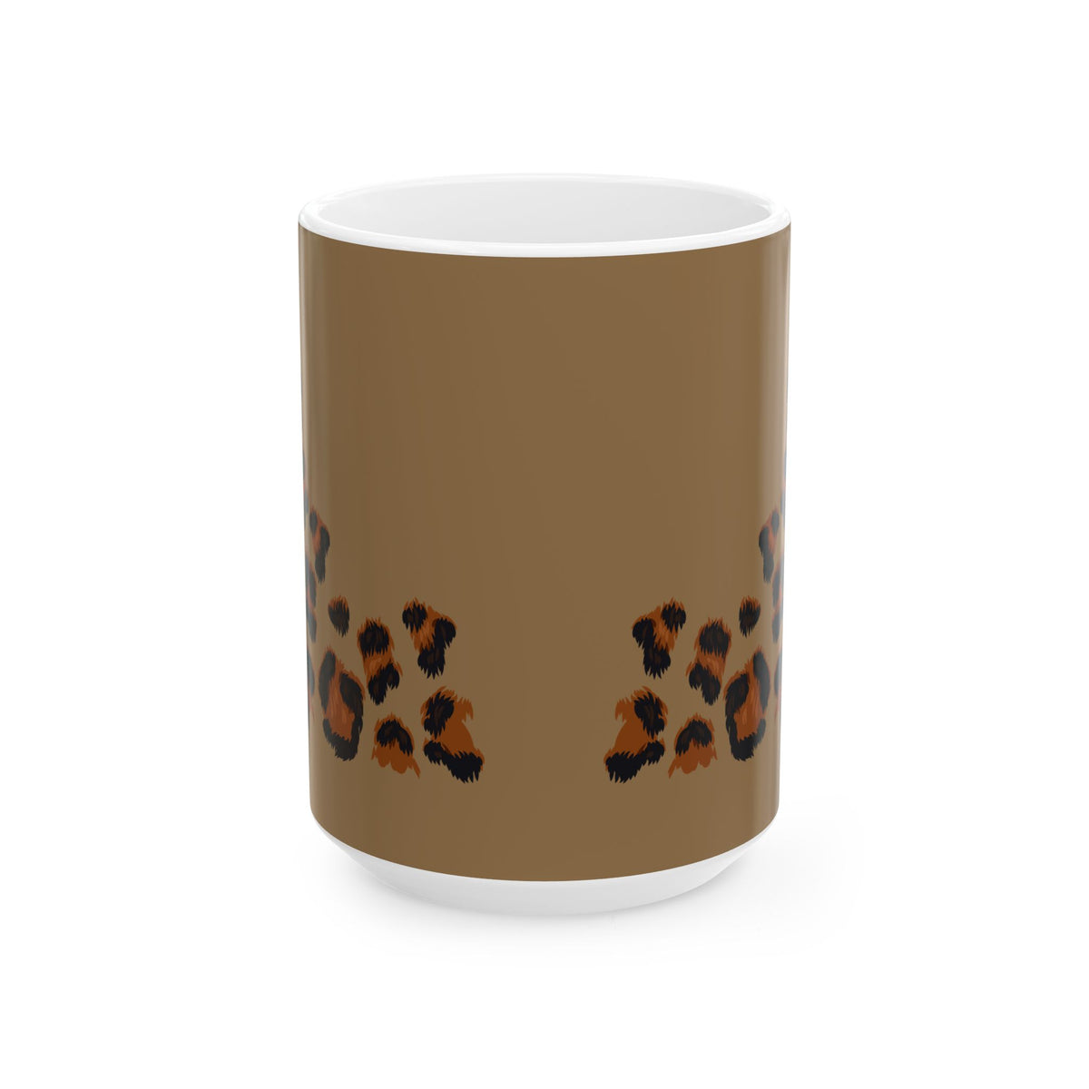 Leopard Print Brown Ceramic Mug (11oz, 15oz)