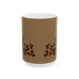 Leopard Print Brown Ceramic Mug (11oz, 15oz)