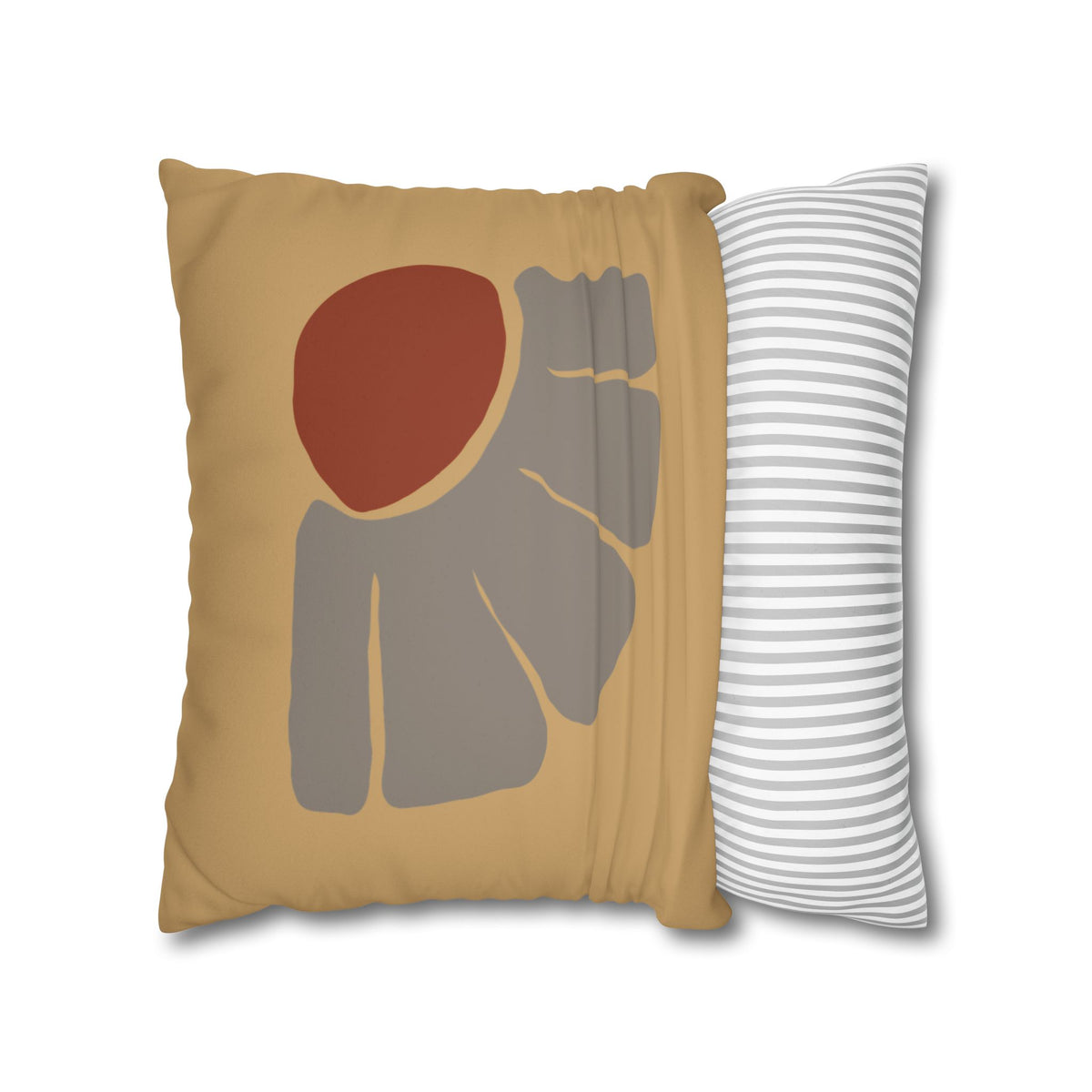 Boho Sunrise Faux Suede Pillowcase — Abstract Floral Accent Cushion Cover
