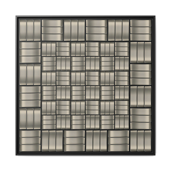 Framed Geometric Grid Matte Canvas Wall Art