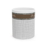 Personalized Ceramic Mug - Elizabeth Grid Design