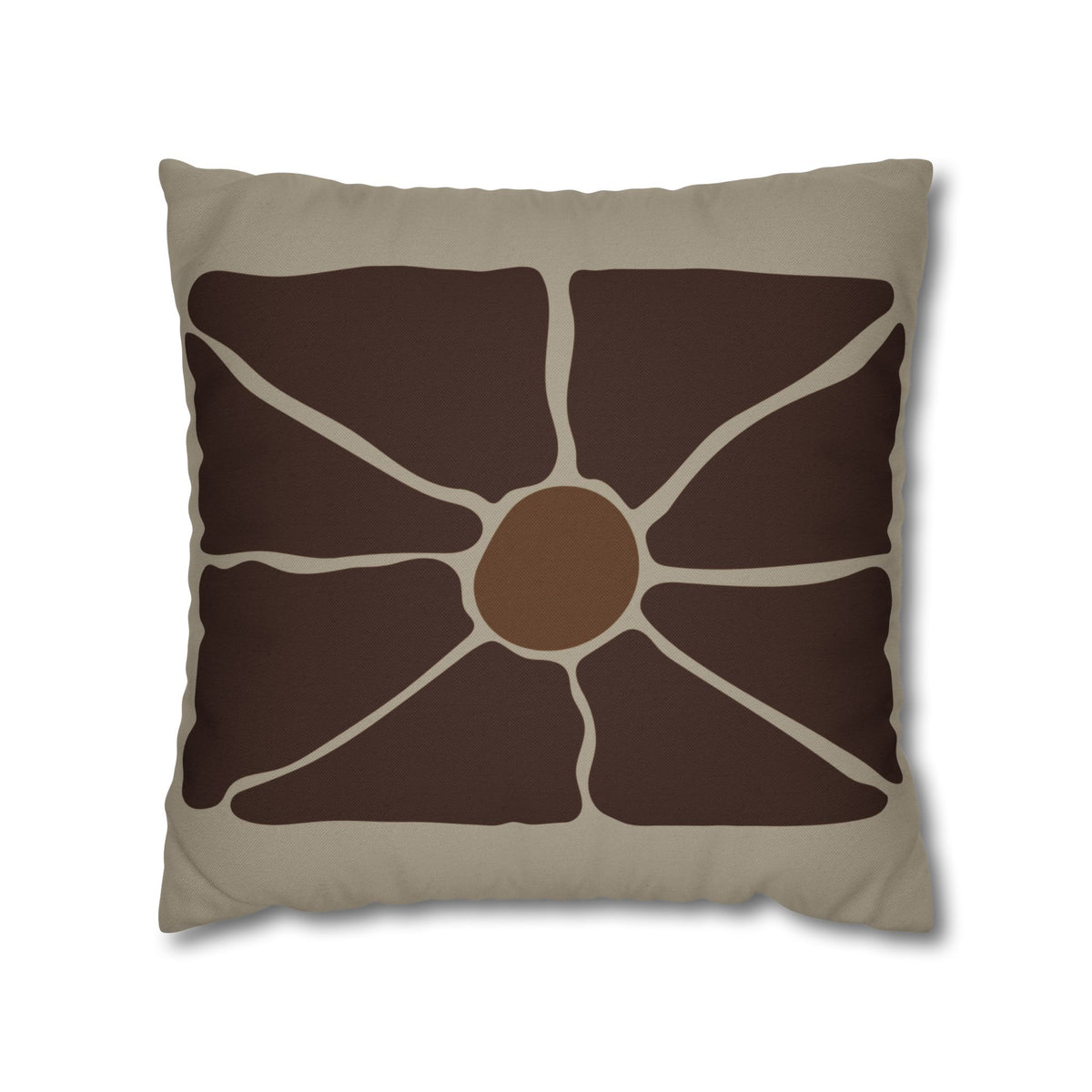 Earthen Bloom Pillow Cover - Warm Neutral Abstract Cushion Cover