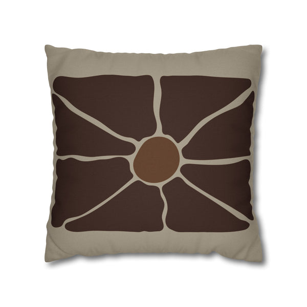 Earthen Bloom Pillow Cover - Warm Neutral Abstract Cushion Cover