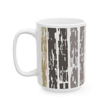 Light earth Grain Still Morning Mug — Rustic Taupe & Gray Pattern (11oz, 15oz)