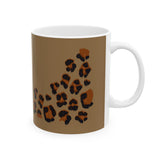 Leopard Print Brown Ceramic Mug (11oz, 15oz)