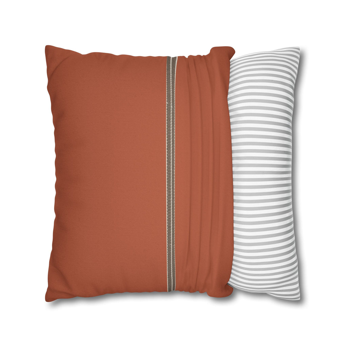 Rust Stripe Decorative Pillowcase