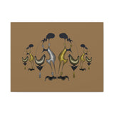 Abstract Golden & Silver Bird Canvas Art — Matte Stretched Wall Decor