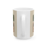 Rooted Canopy Botanical Mug - Earthy Olive & Neutral Art Mug