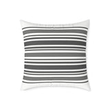Striped Black & White Square Throw Pillow — Modern Minimalist Accent Cushion