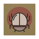 Minimalist Scarab Beetle Canvas Art – Modern Desert Tones, Stretched Matte Wall Decor