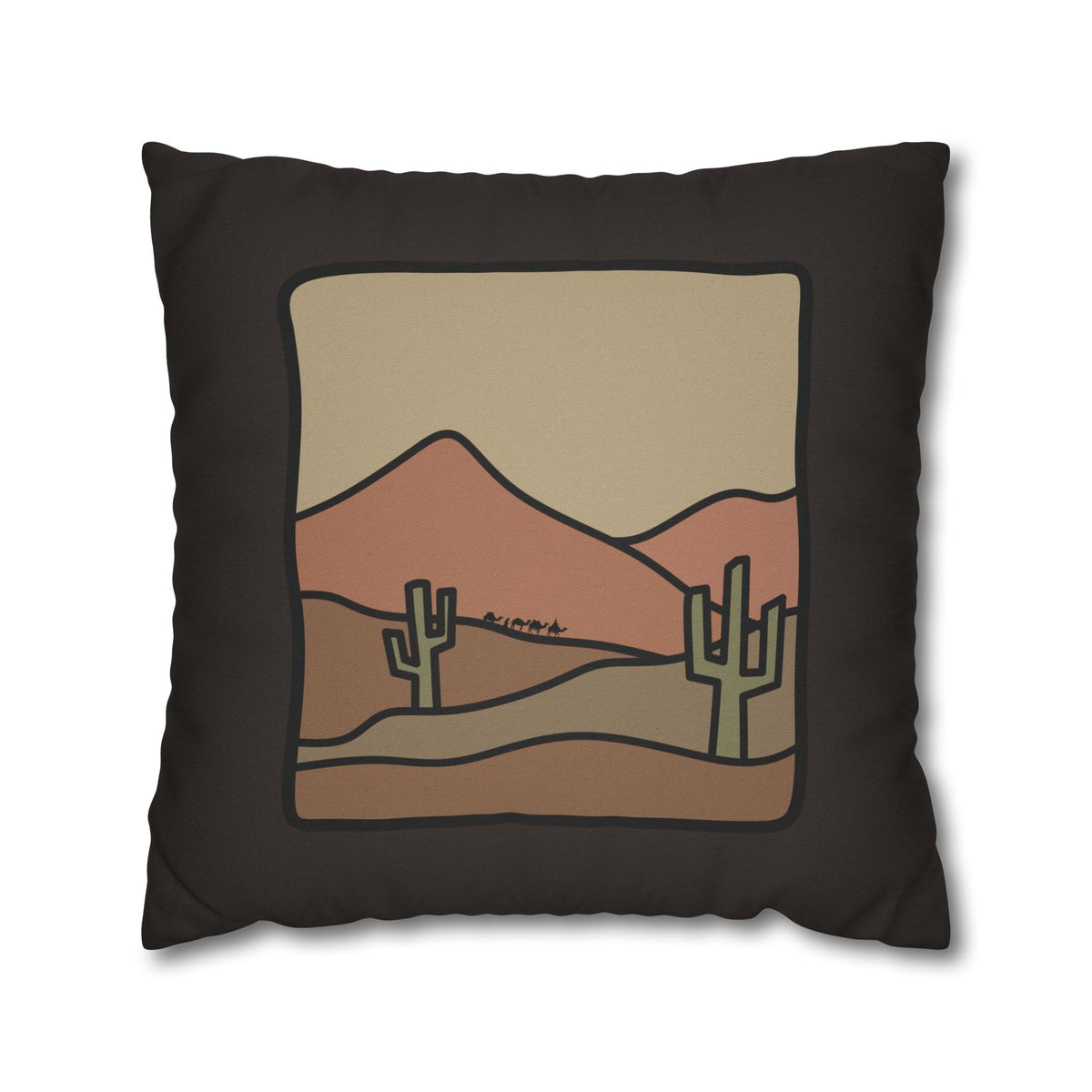 Desert Cactus Pillowcase — Southwestern Landscape Throw Pillow Cover