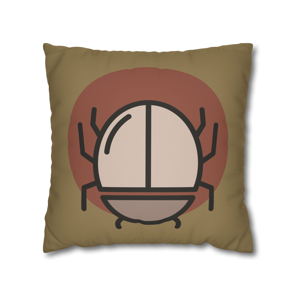 Scarab Beetle Faux Suede Pillowcase