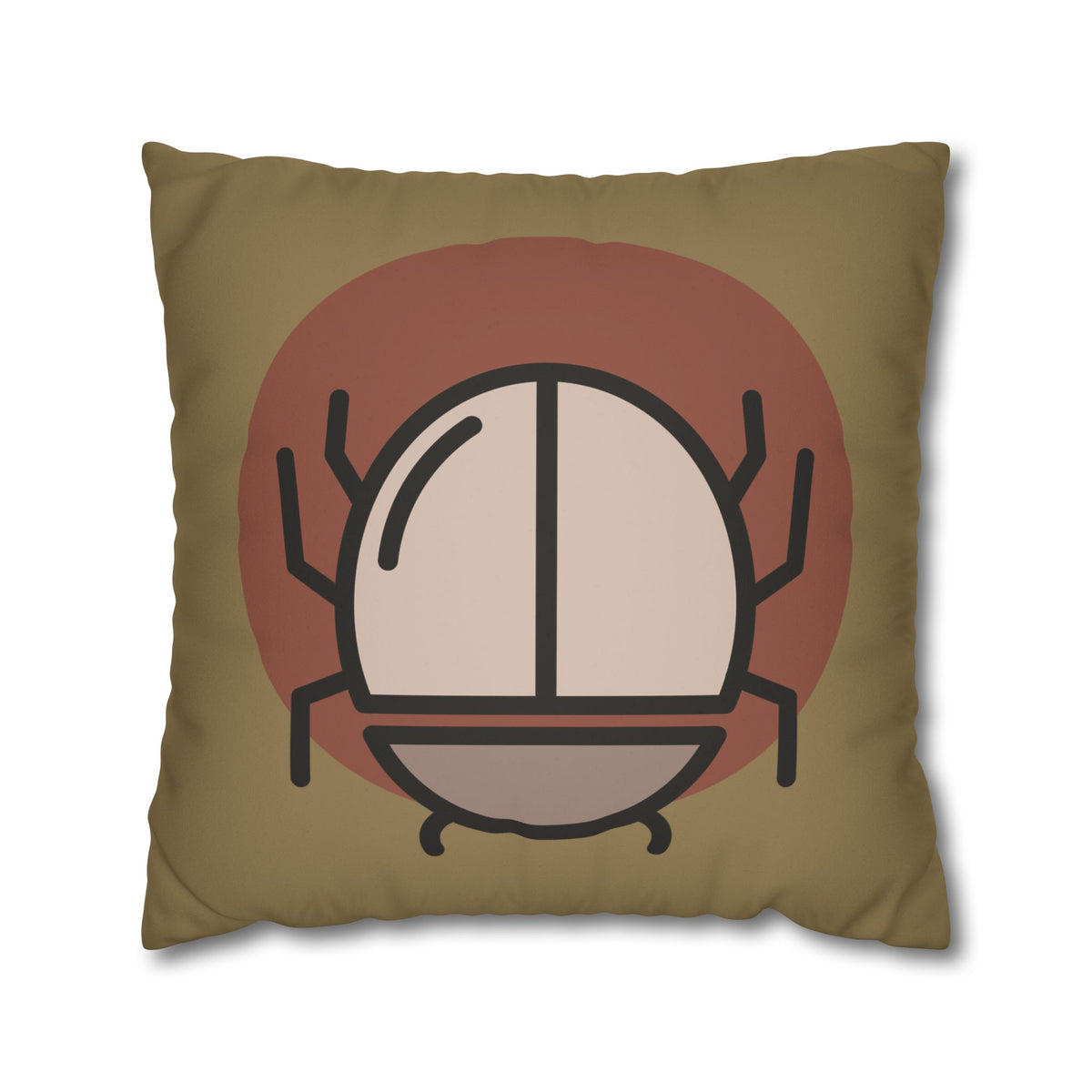 Scarab Beetle Faux Suede Pillowcase