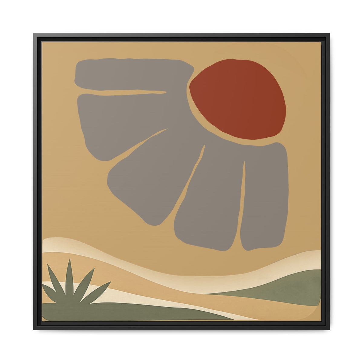 Abstract Sunflower Desert Matte Canvas Framed Wall Art