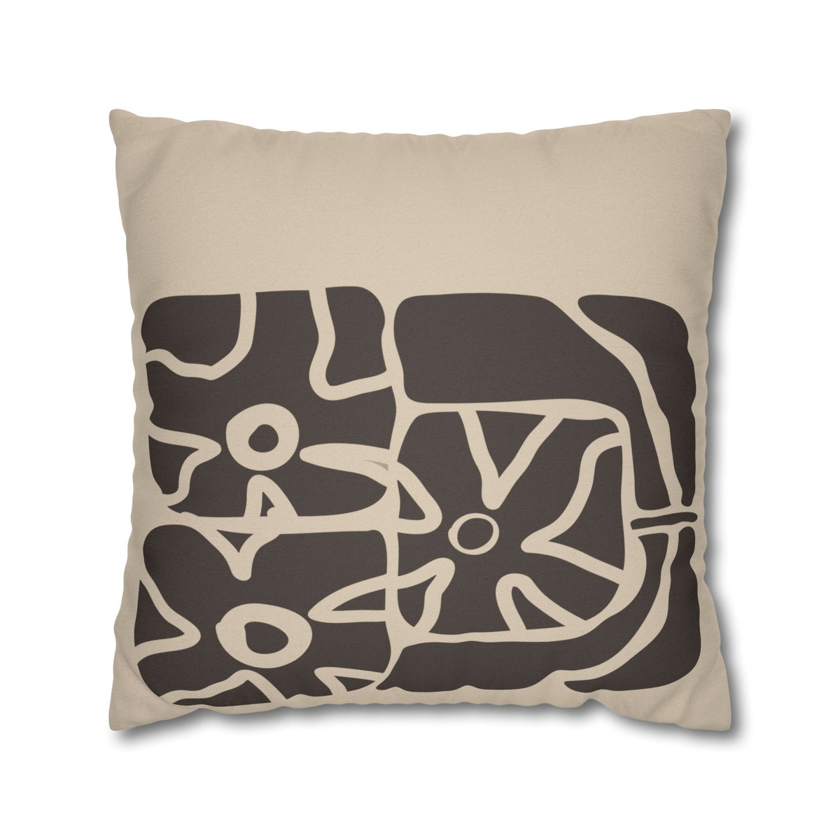 Earthen Bloom Pillow Cover - Neutral Abstract Floral Decorative Cushion Cover