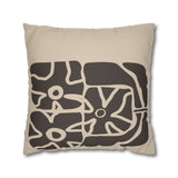 Earthen Bloom Pillow Cover - Neutral Abstract Floral Decorative Cushion Cover