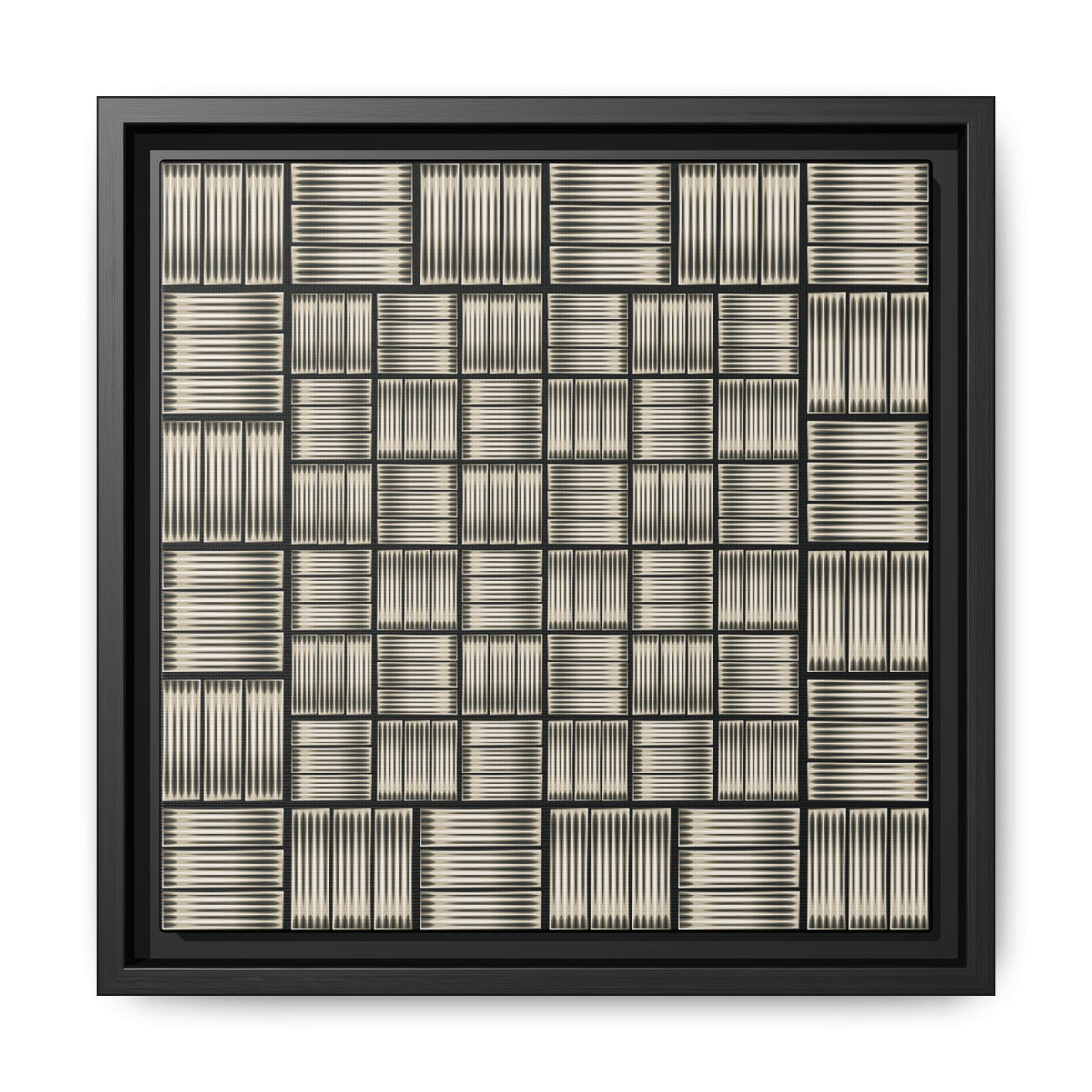 Framed Geometric Grid Matte Canvas Wall Art