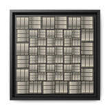Framed Geometric Grid Matte Canvas Wall Art