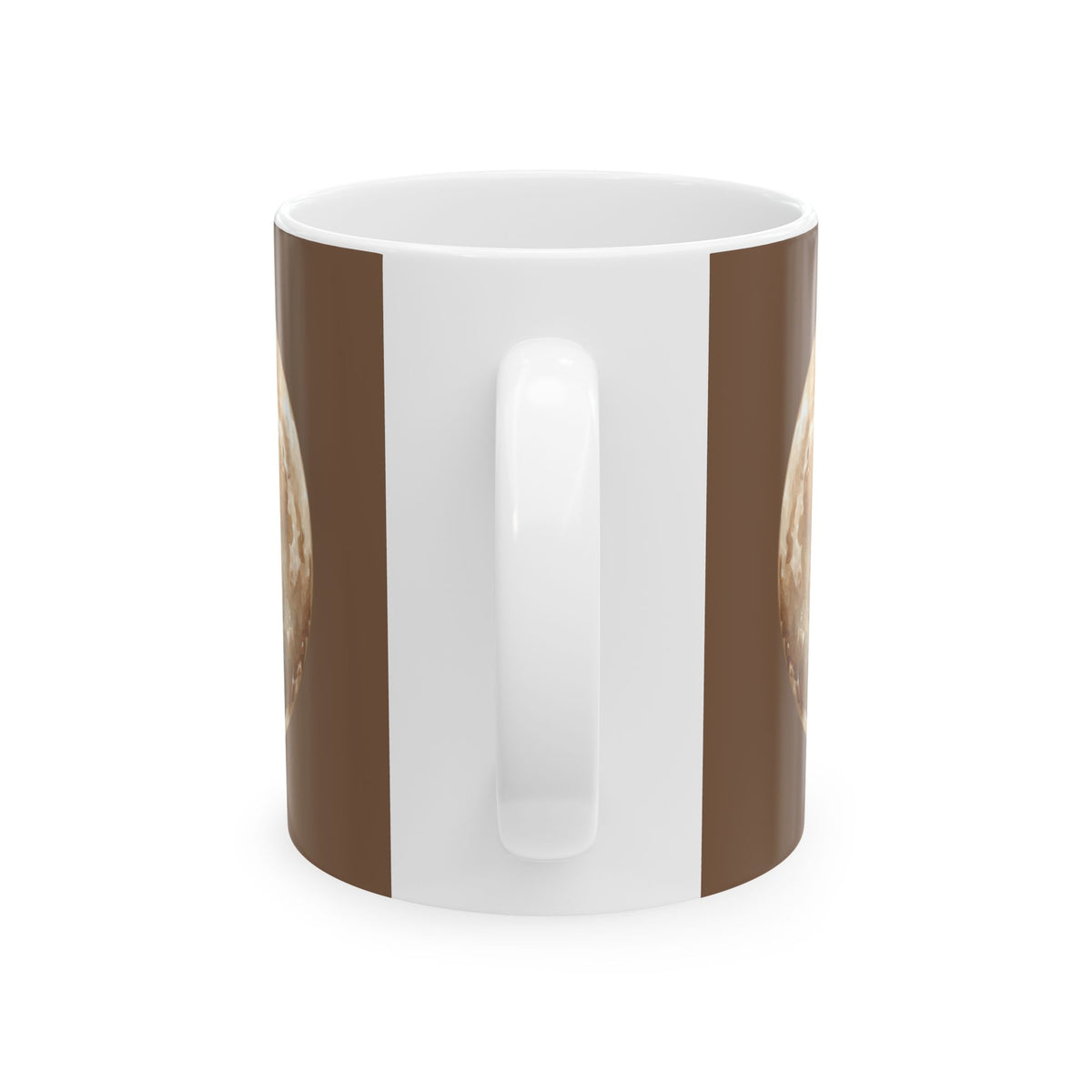 Moon Phase Ceramic Mug — Full Moon Brown Coffee Cup (11oz, 15oz)