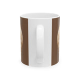 Moon Phase Ceramic Mug — Full Moon Brown Coffee Cup (11oz, 15oz)