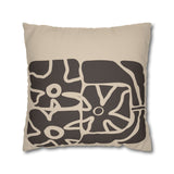 Earthen Bloom Pillow Cover - Neutral Abstract Floral Decorative Cushion Cover