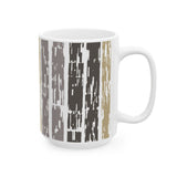 Light earth Grain Still Morning Mug — Rustic Taupe & Gray Pattern (11oz, 15oz)