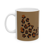 Leopard Print Brown Ceramic Mug (11oz, 15oz)