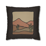 Desert Cactus Pillowcase — Southwestern Landscape Throw Pillow Cover