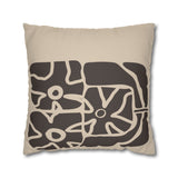Earthen Bloom Pillow Cover - Neutral Abstract Floral Decorative Cushion Cover