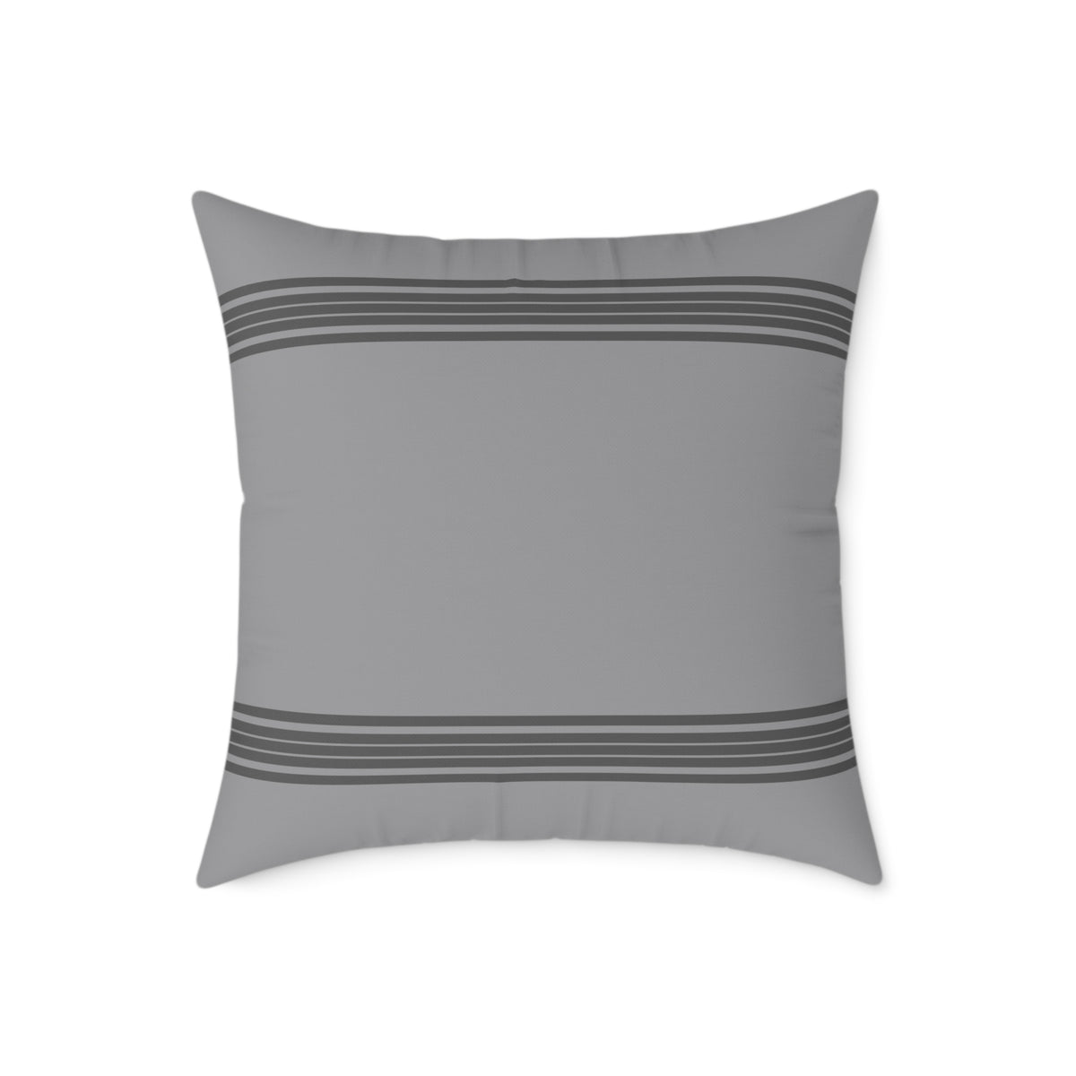 Square Grey Pillow with Stripes