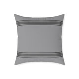 Square Grey Pillow with Stripes