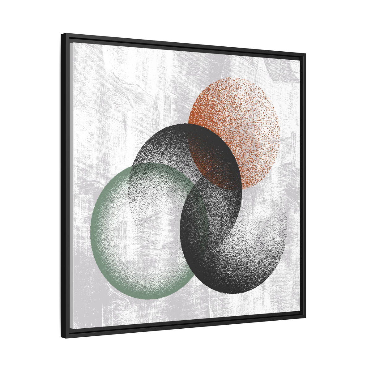 Overlap Circles Framed Canvas Art (Framed)
