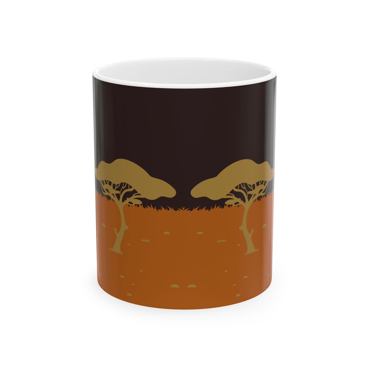 African Savanna Ceramic Mug — Sunset Acacia Tree Coffee Cup (11oz, 15oz)
