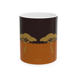 African Savanna Ceramic Mug — Sunset Acacia Tree Coffee Cup (11oz, 15oz)