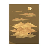 Desert Moon Canvas Art — Camel Dunes Matte Stretched Wall Decor