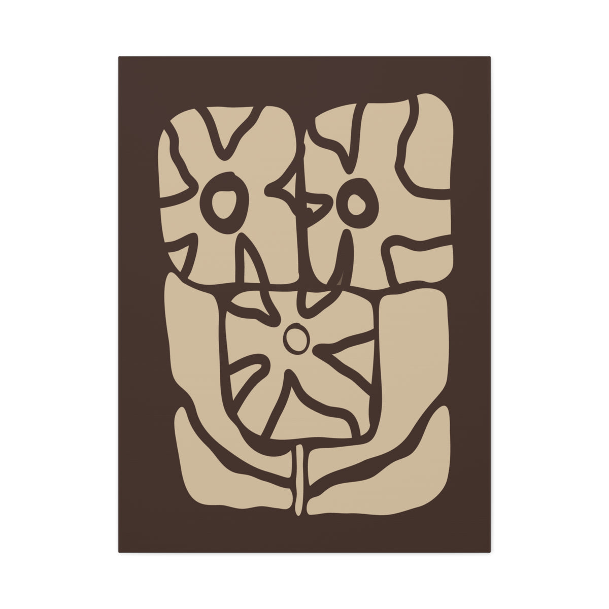Earthen Bloom Wall Art - Abstract Botanical Wall Art in Warm Earth Tones