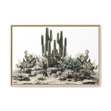 Cactus Rock Garden Canvas Print - Framed