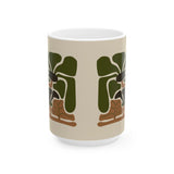 Rooted Canopy Botanical Mug - Earthy Olive & Neutral Art Mug