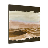Desert Dunes Canvas Art — Earth Tone Landscape Matte Wall Decor
