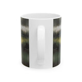 Misty Forest Lake Ceramic Mug