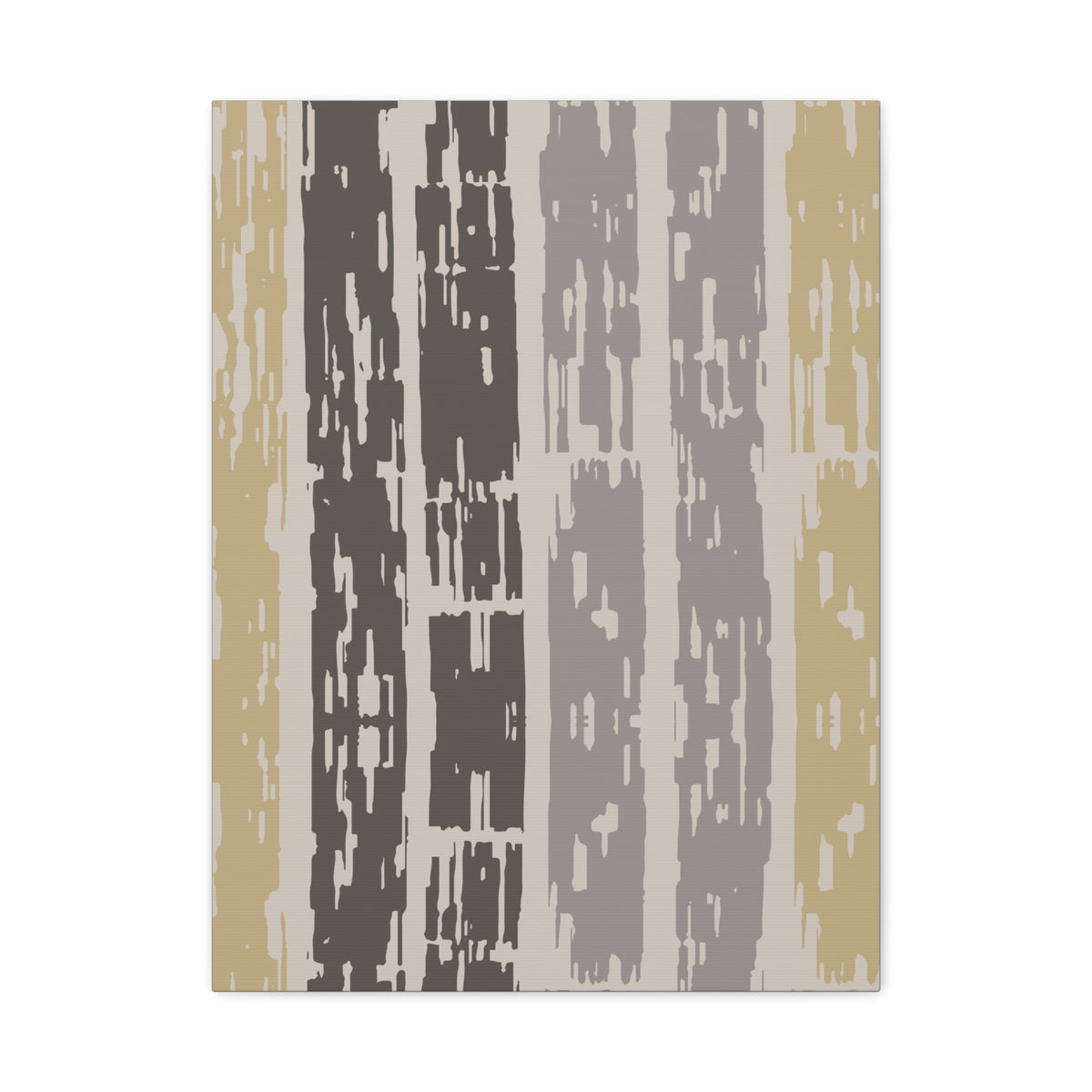 Abstract Neutral Striped Canvas Wall Art — Modern Beige Gray Vertical Texture