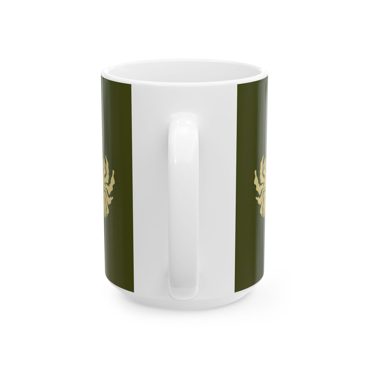 Golden Fern Botanical Mug - Olive Green Nature-Inspired Coffee Cup