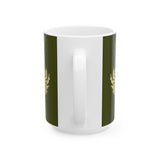 Golden Fern Botanical Mug - Olive Green Nature-Inspired Coffee Cup