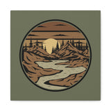 Mountain Passage Wall Art - Earth-Toned Mountain & River Landscape