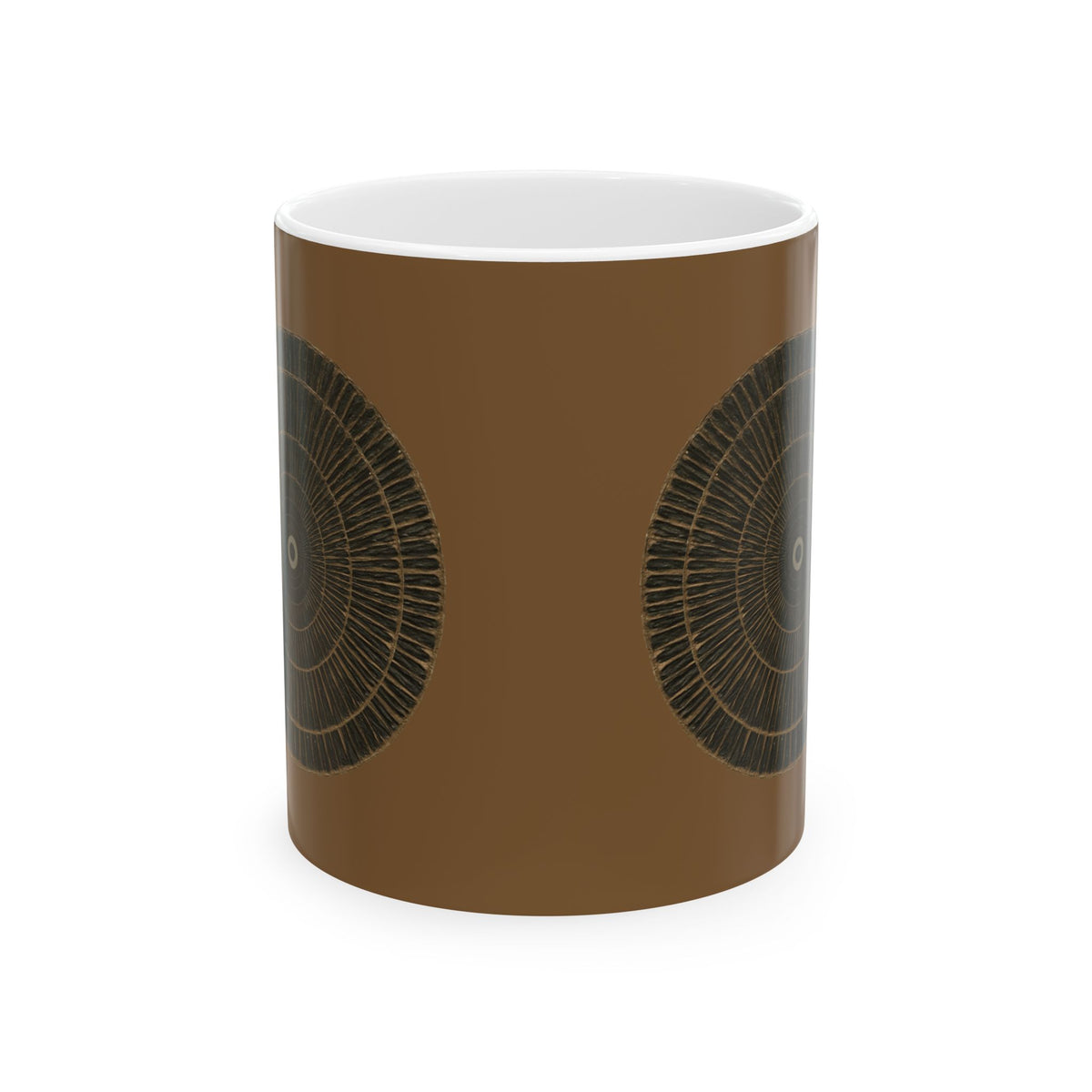 Wood Grain Mandala Ceramic Mug