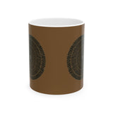 Wood Grain Mandala Ceramic Mug