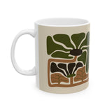 Rooted Canopy Botanical Mug - Earthy Olive & Neutral Art Mug